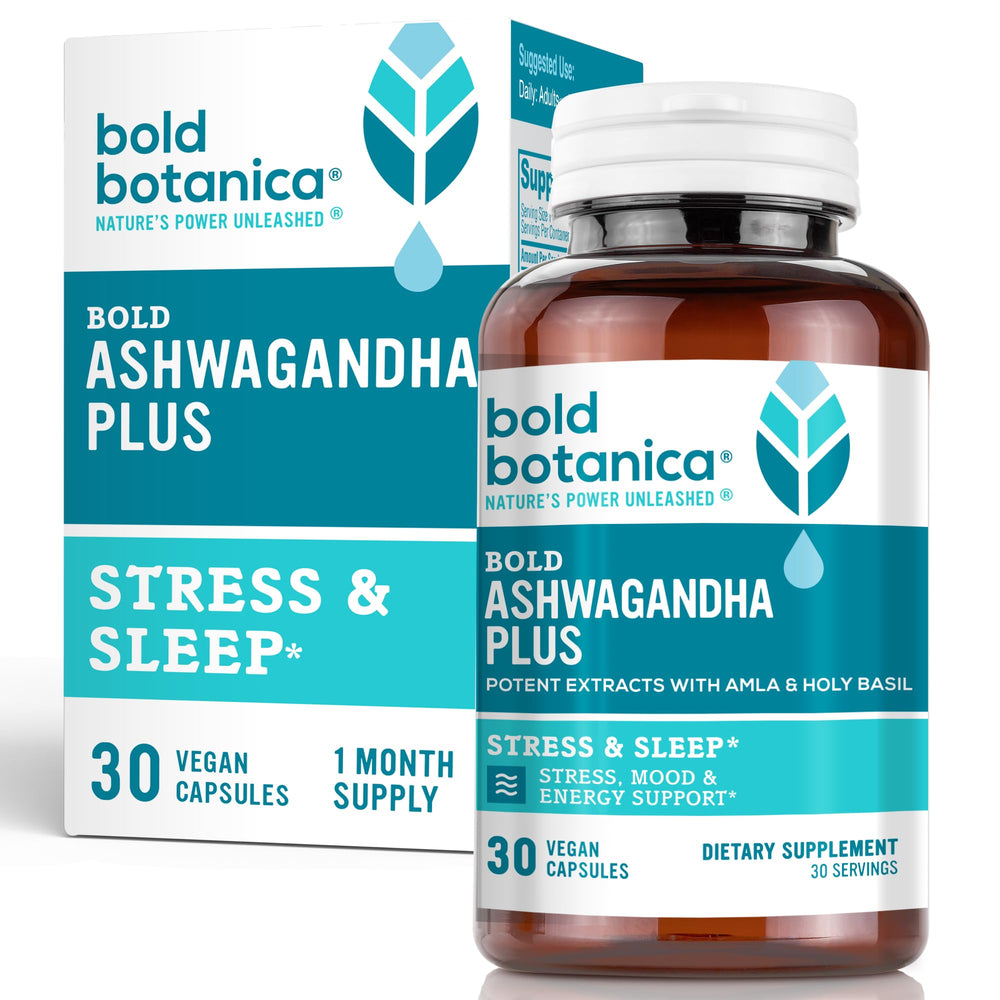 Bottled Bold Botanica Ashwagandha Plus with product label