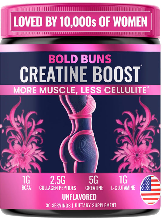 Bold Buns Creatine for Women bottle and packaging