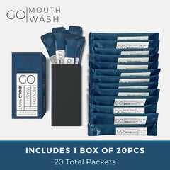TSA-approved travel size mouthwash packets for carry-on toiletries