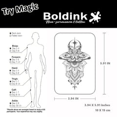Boldink long lasting tattoo design demonstration for daily wear.