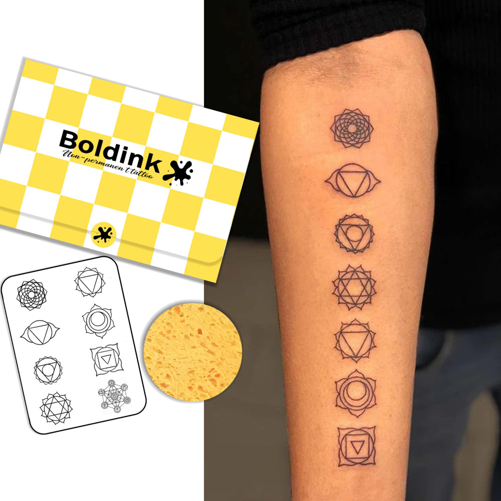 Boldink Geometric Patterns 2 pack shot, stylish temporary tattoos for daily wear