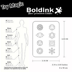 Boldink Geometric Patterns 2 skin application, quick 30-second tattoo transfer