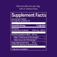 Bonafide Serenol ingredients chart illustrating Swedish botanicals and royal jelly