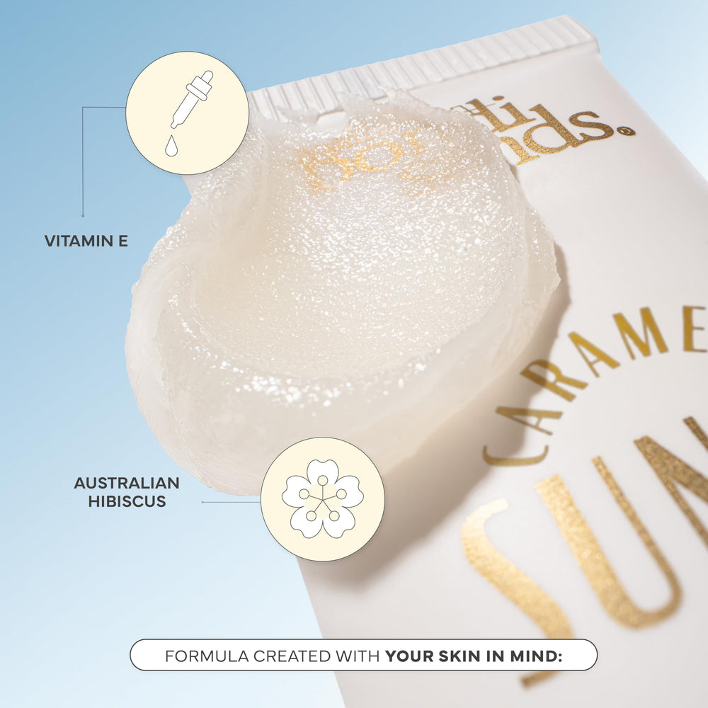 Bondi Sands lip balm tube shot emphasizes SPF 60 protection for lips.