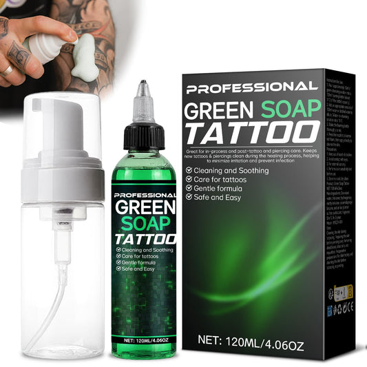Bondtech Jabón Verde Tattoo: botella espumosa para uso profesional en estudio