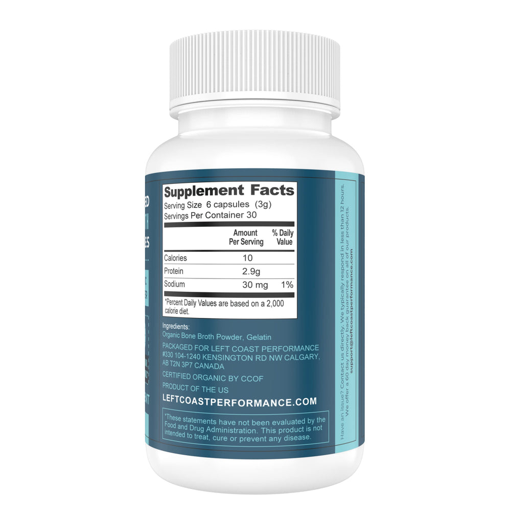 Close-up of bone broth capsules