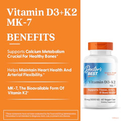 Graphic showing bone and arterial health support from D3 and K2 MK-7