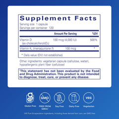 Graphic showing bone health support from Vitamin D3 & K2
