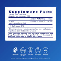 Vitamin D3 supports bone health and calcium absorption