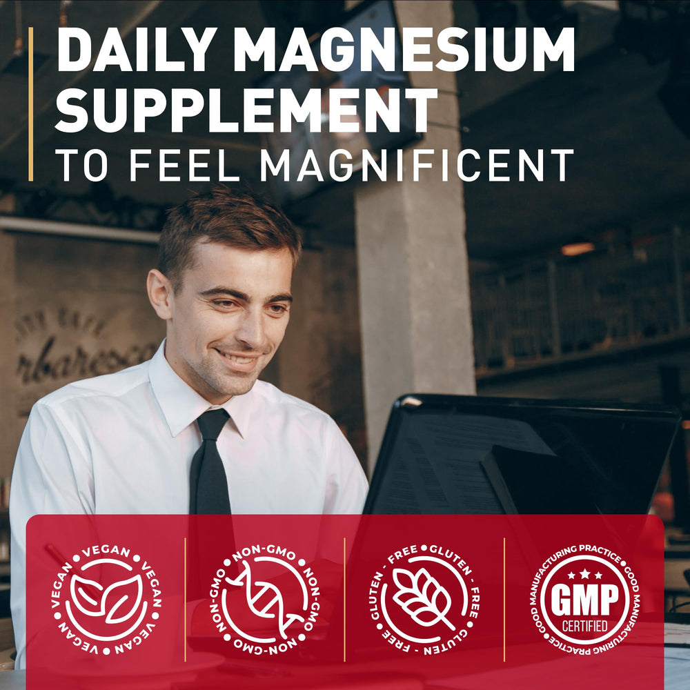 Graphic illustrating bones, muscles, and brain support from magnesium gummies.