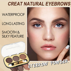 Boobeen brow palette swatch on skin demonstrates versatile shade.