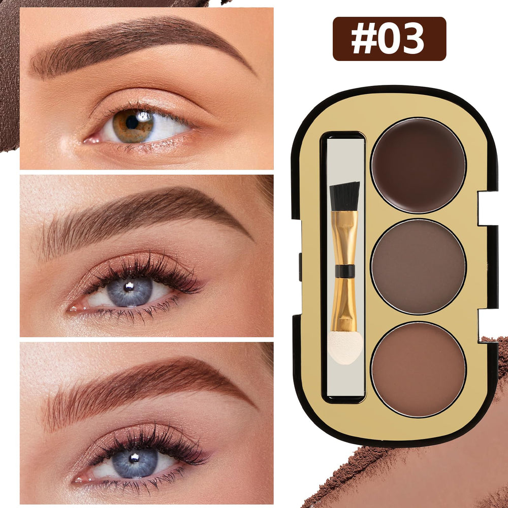 Boobeen eyebrow powder texture close-up shows smooth color.