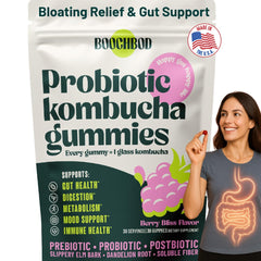 BoochBod Probiotic Kombucha Gummies bottle front view
