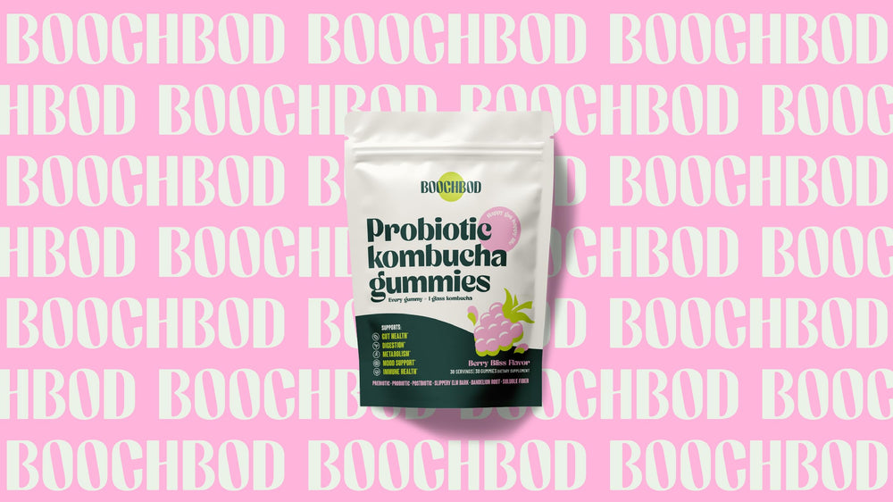 BoochBod Probiotic made in USA GMP certified facility badge