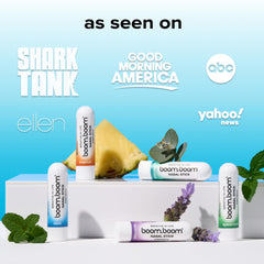 BoomBoom nasal stick offers Mint, Wintermint, Tropical, Lavender scents for daily use