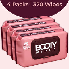 Booty Wipes 320-count 4x80 sheets for on-the-go cleansing.