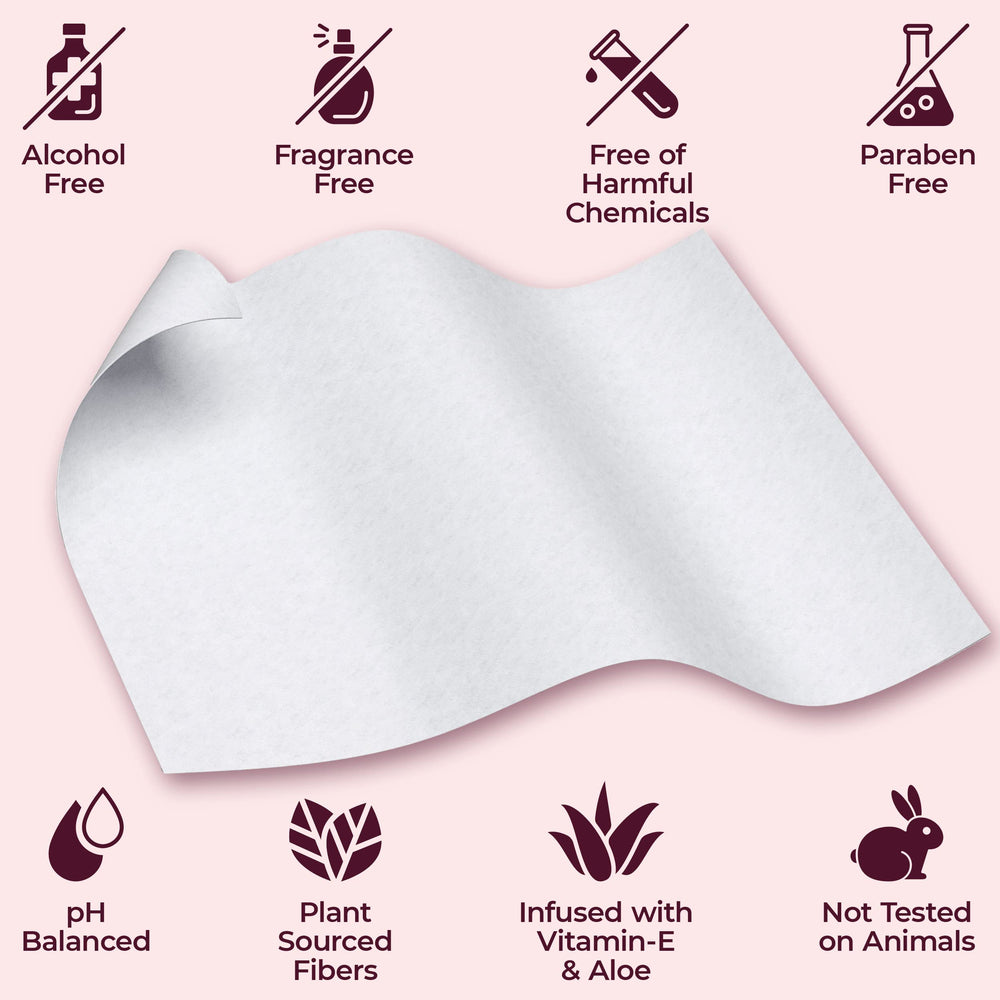 Booty Wipes large sheets 9x7 inches for full coverage cleansing.