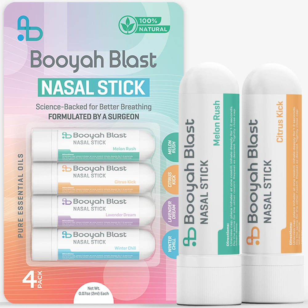 BOOYAH BLAST nasal stick Winter Chill in-pocket for quick focus and clear breathing.