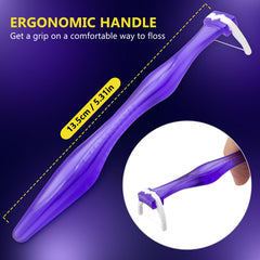 Ergonomic flosser handle with non-slip grip