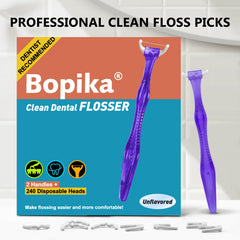 Compact dental floss kit packaging and components