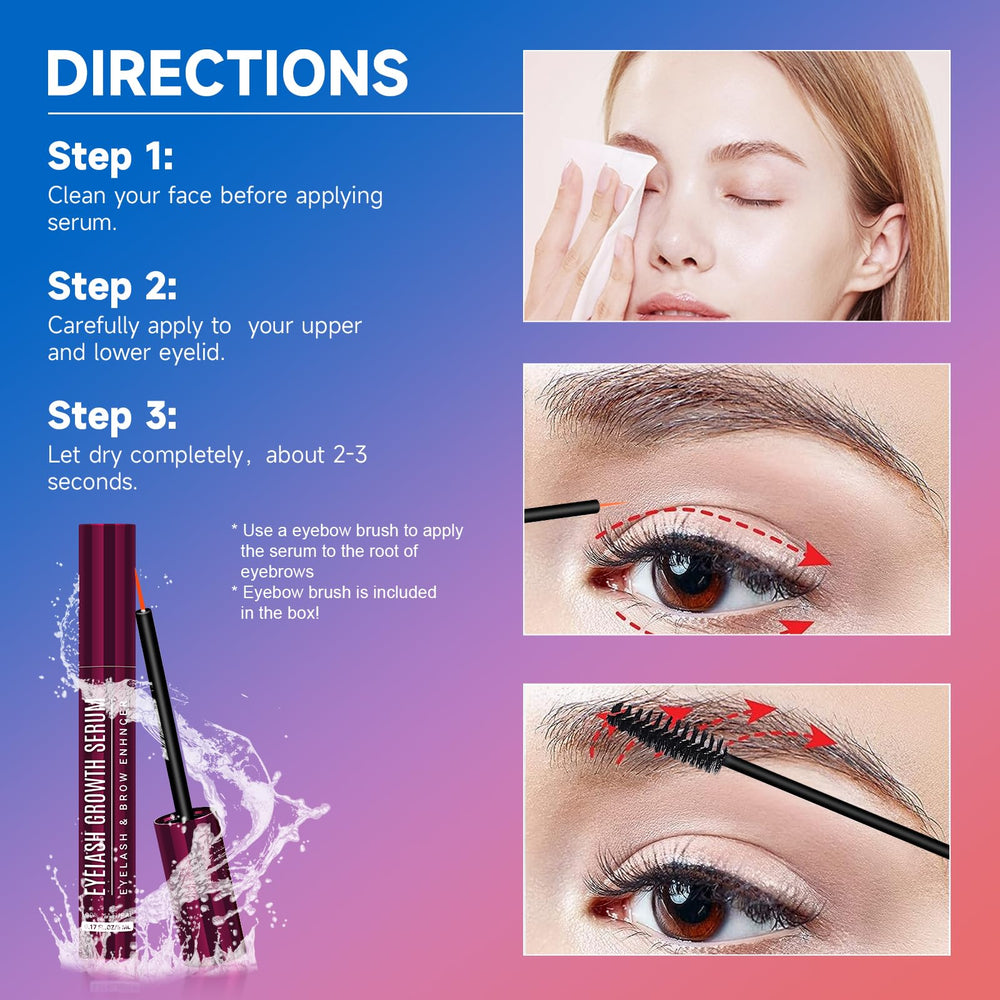 Boqiao Lash Serum application brush demonstrates easy at-home lash care.