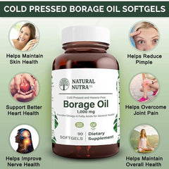 Close-up of Borage Oil softgel capsules