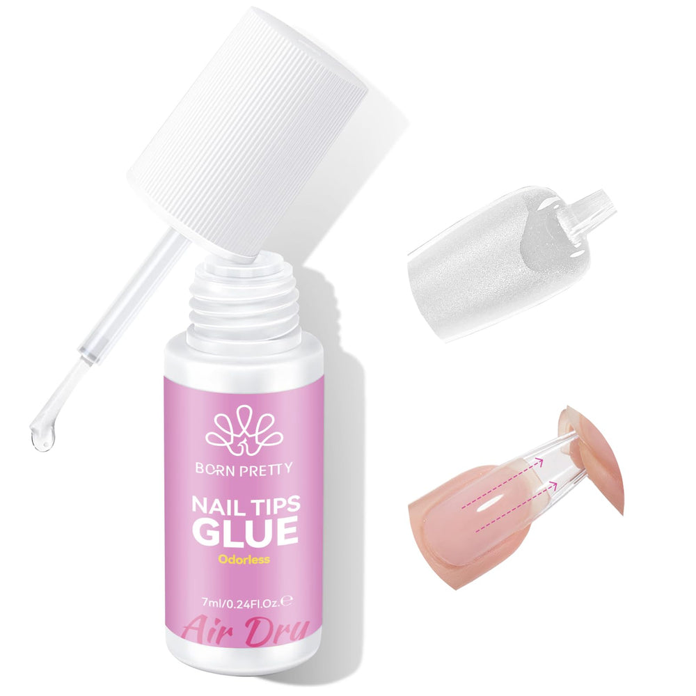 Born Pretty nail tips glue with brush design shown for precise application