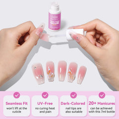 Born Pretty nail tips glue no lamp needed for quick home bonding
