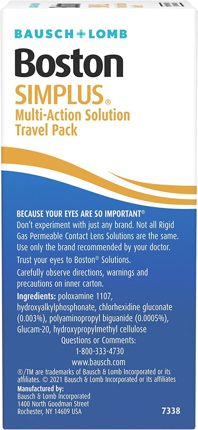 Overnight soaking recommended for gas permeable lenses with Boston SIMPLUS