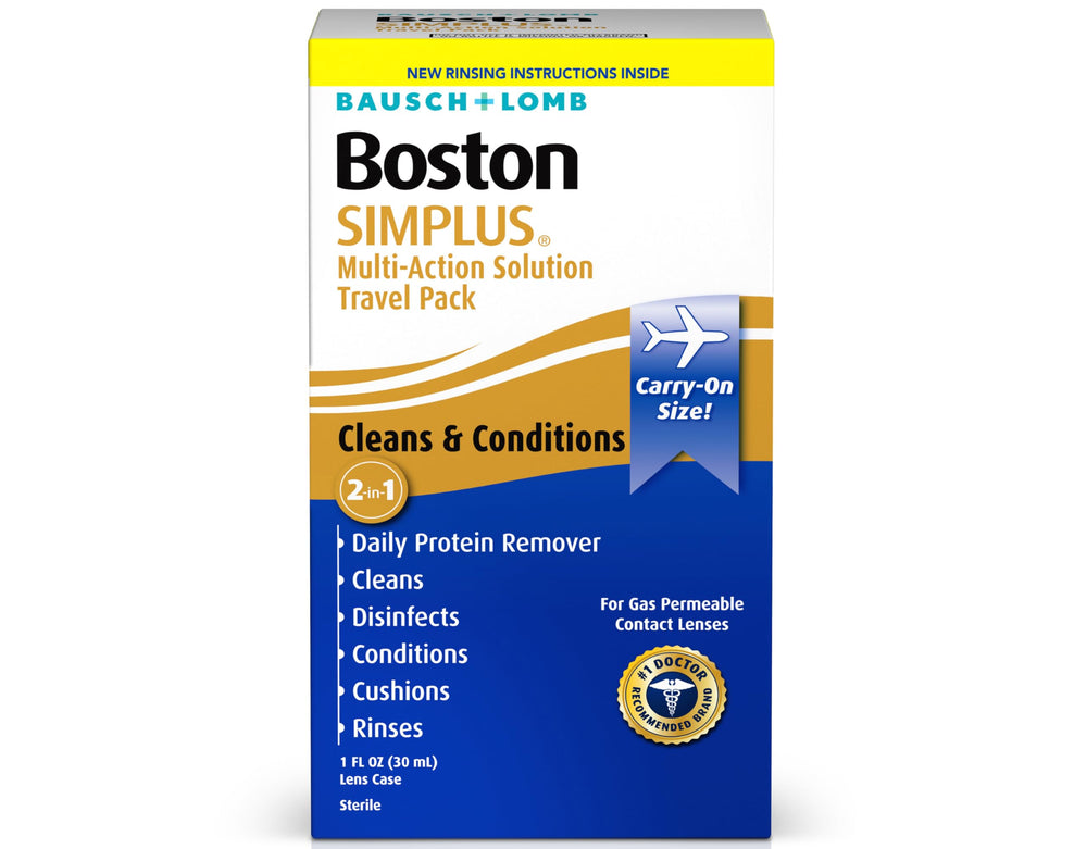 Close-up of Boston Simplus bottle label