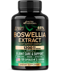 Front view of Boswellia 1200mg bottle with label