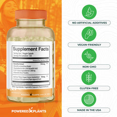 Close-up of Boswellia Serrata extract showing 65% boswellic acids and BioPerine