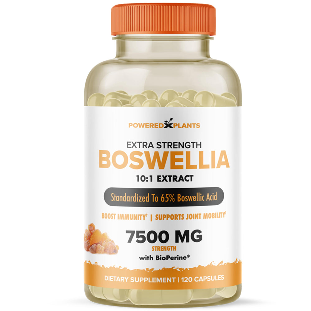 Bottle of Boswellia Serrata joint support capsules with 120 vegan capsules