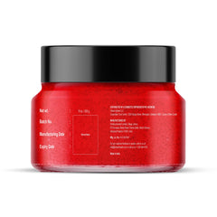 Botanic Hearth Hibiscus Body Scrub rinse-water swirl indicates easy rinse and hydrated feel