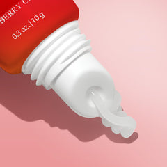 Close-up of Botanic Hearth Raspberry Lip Balm jar highlighting glossy, transparent shine.