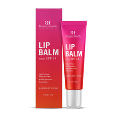 Botanic Hearth Raspberry Lip Balm SPF14 applying on lips for sun protection.