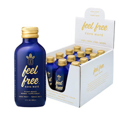 Front view of Botanic Tonics Kava Mate 12-pack bottles with label facing forward