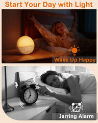 BOTDOYS Sunrise Alarm Clock 7 sounds showcases nature tones for soothing wakeups