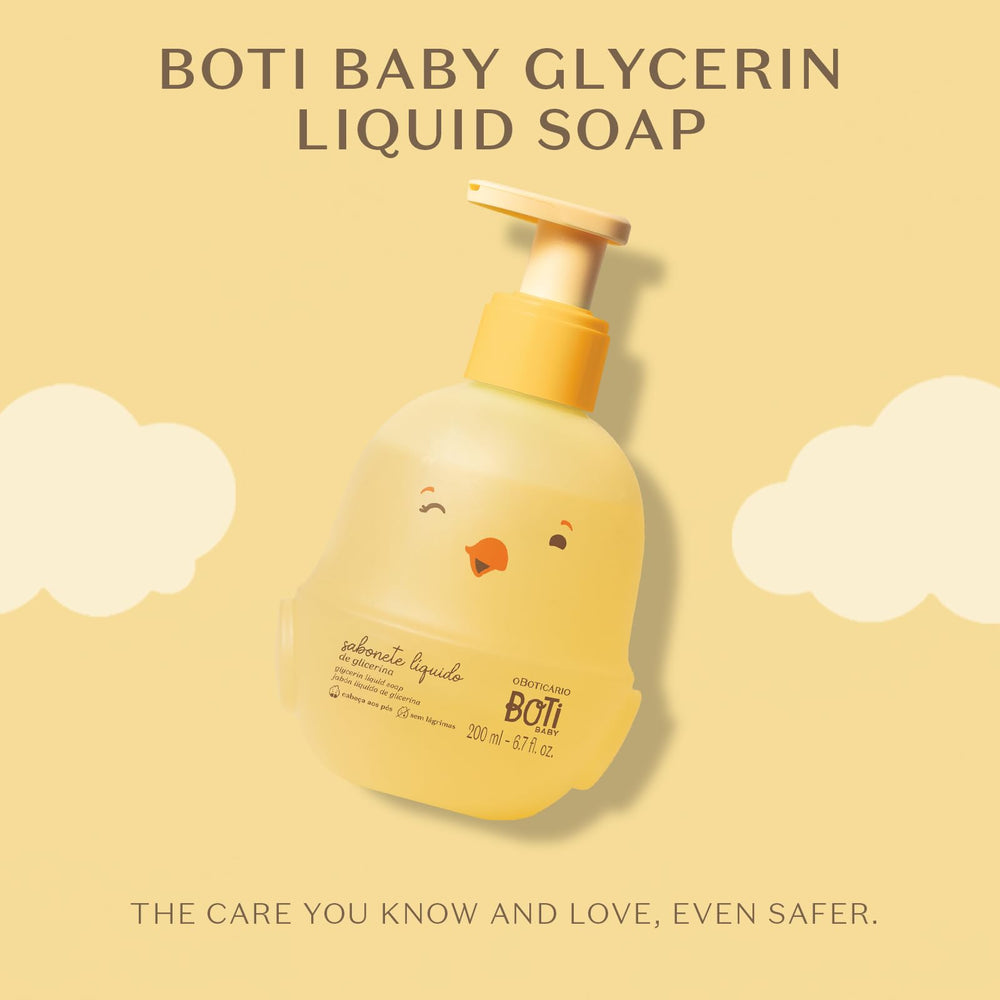 Close-up of Boti Baby liquid soap bottle