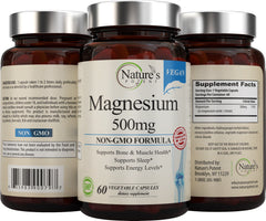 Bottle of Nature's Potent magnesium 60 veggie capsules