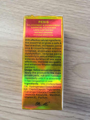 Close-up of the massage oil bottle showing texture