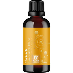 Close-up of Focus essential oil bottle