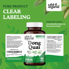 Dong Quai women supplement bottle with capsules