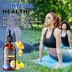 Bottle and label of cortisol liquid drops