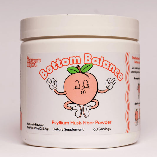 Bottle of Bottom Balance Psyllium Husk Fiber Powder