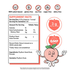 Ingredients listing for Bottom Balance psyllium husk powder