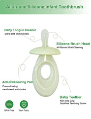 Adjustable safety shield on infant toothbrush