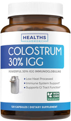 Bovine colostrum supplement bottle labeled 1000mg per serving