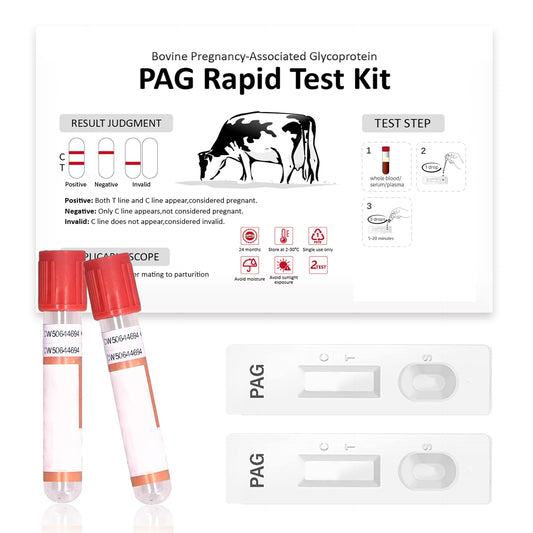 Bovine pregnancy test kit showing two tests included