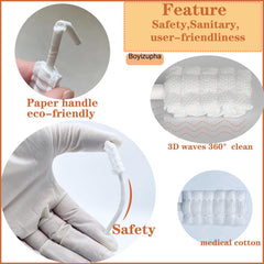 Close-up of gauze toothbrush head designed for newborns
